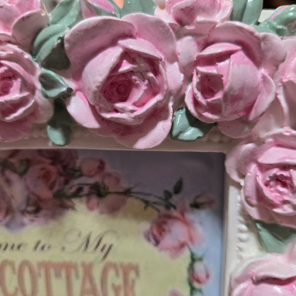 Pink Rose Picture Frame Cottagecore Romantic Wedding Gift Rose Gardener - Picture 10 of 10